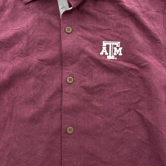 Tommy Bahama Coconut Point Shirt Medium Hawaiian Button Up Aggies A&M EUC - Picture 3 of 6